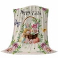thumbnail image 6 of Easter Eggs Blanket Soft Cozy Warm Throw Blanket for Couch, Plush Fuzzy Flannel Fleece Blankets for Sofa, Watercolor Eggs Flowers Butterfly Spring Beige Bed Blankets Gifts for Men, 40"x60", 6 of 9