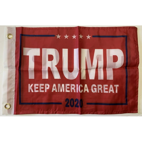 Trump Keep America Great KAG 2020 Red Double Sided Flag 12''x18'' Rough Tex® 68D Nylon