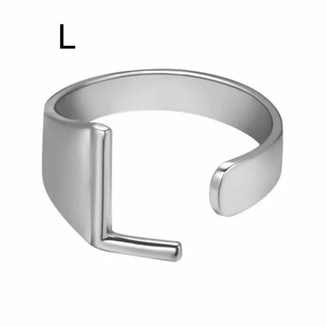 CUITING Fashion Adjustable Initial Alphabet Letter A-Z Ring Finger Rings Women Jewellery-Silver C