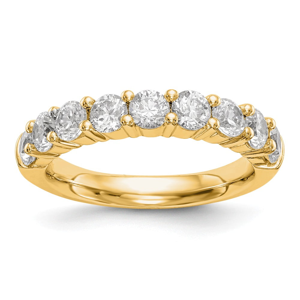 Diamond Solid 14k Yellow Gold 4 Prong Wedding Ring Band .45 Carat Round Cut 