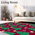 thumbnail image 2 of ODIKA 5x7 Machine Washable Non-Slip Area Rug, Merry Xmas Tree Forest Holiday Celebration Ultra Soft Rug, None, 626085, 2 of 7