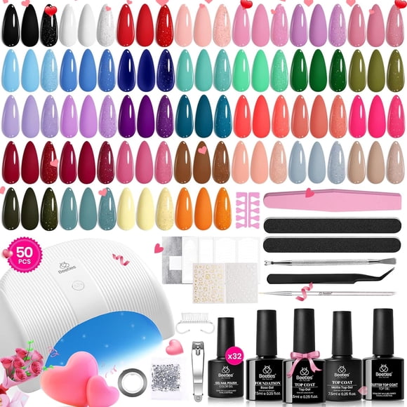 Kit de esmaltes de uñas en gel Beetles, 32 colores