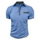 thumbnail image 4 of Blusa y camisa de manga corta con cuello vuelto para hombre, color liso, con solapa, botón y bolsillo, informal, a la moda, blusa para hombre, 4 of 7
