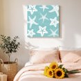 thumbnail image 4 of Canvas Wall Art, Coastal Starfish Framed Canvas Prints for Bathroom Desk, Seafoam Blue Nautical Vintage Marine Life Small Gallery Wrapped Wall Decor for Home Office, Gifts, 8"x8" Ship Next Day, 4 of 9