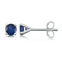 Arista Created Blue Sapphire Stud Earrings in Sterling Silver