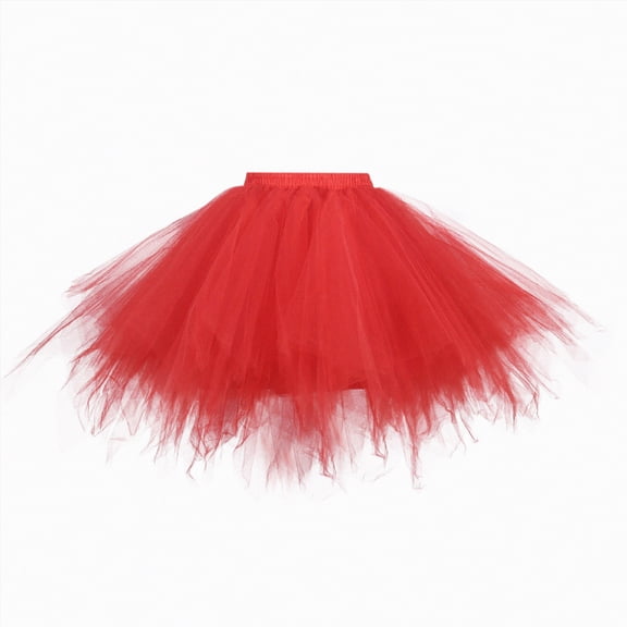 mgoYE Tutu Skirt for Girl Toddler 3 Layered Tulle Skirts(Red,2-12 Years)