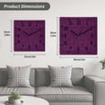 thumbnail image 5 of Dark Purple Wooden Wall Clock Silent Non Ticking, Farmhouse Burlap Solid Brown Modern Linen Texture Square Wall Clocks Battery Operated, Decor Clock for Home Office, Living Room, Kitchen, 12 Inch, 5 of 9