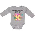 thumbnail image 3 of Inktastic My Nana and Papa Love Me with Cute Kitten and Flowers Boys or Girls Long Sleeve Baby Bodysuit, 3 of 5