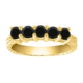 thumbnail image 1 of Aonejewelry 0.75 Ct. Ttw Black Diamond Five Stone Ring In 10K Yellow Gold, 1 of 4