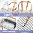 thumbnail image 3 of Fit+Fresh Lunch Bag For Women, Insulated, Leakproof With Containers, Laketown Grey Stripe, 3 of 6