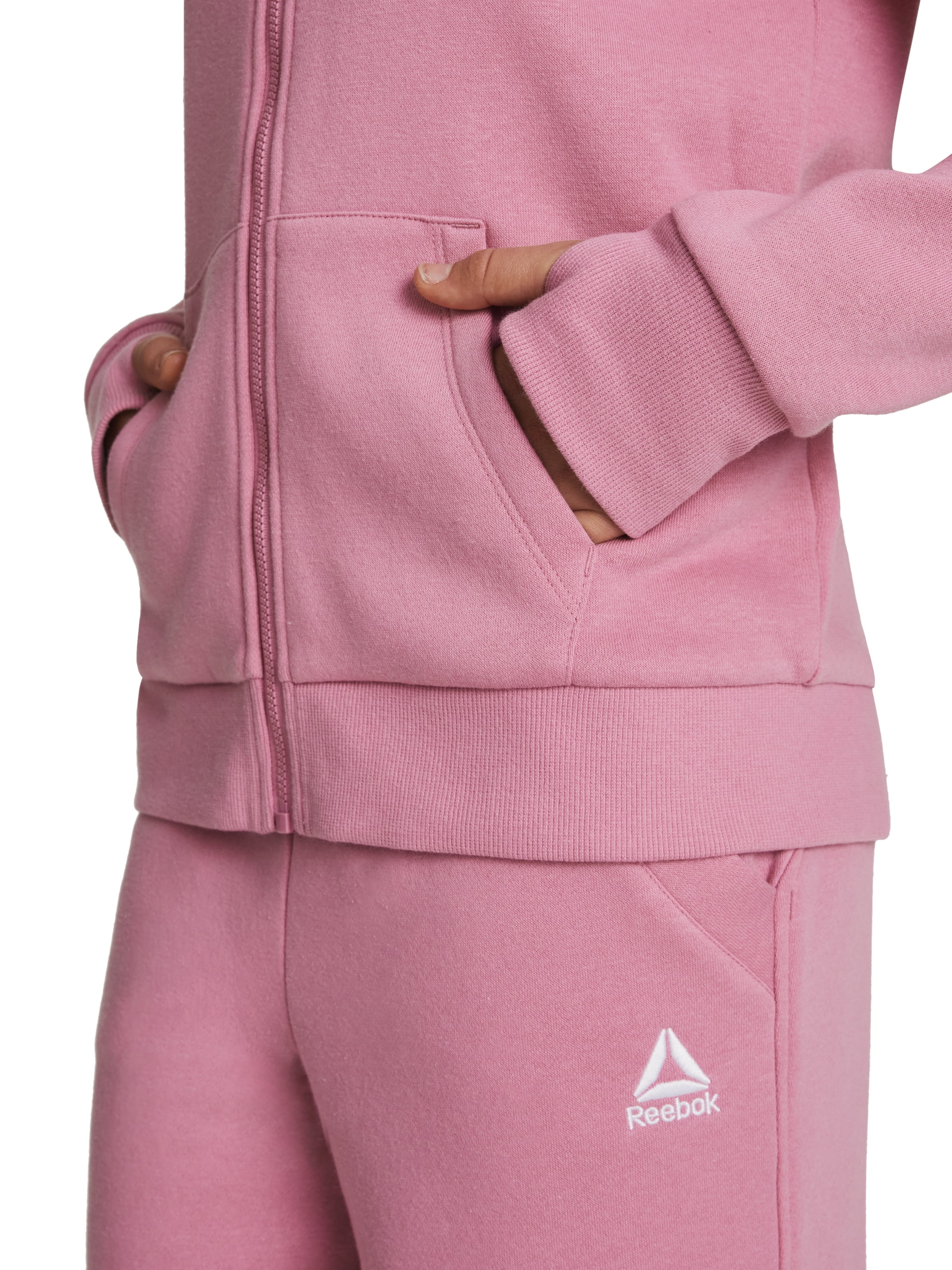 Reebok Girl’s Game Day Fleece Full Zip Hoodie, Sizes 4-18