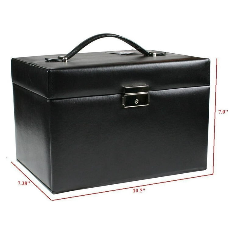 Premium Leather Jewelry Box & Travel Case - Lockable Jewelry Storage Case  Organizer - Zen Merchandiser