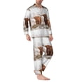 thumbnail image 2 of Naloa Yak Men’s Pajamas Set - Long Sleeve Button Down Sleep Shirt and Pajama Bottoms Sleepwear Set-Medium, 2 of 7