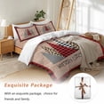 thumbnail image 7 of Merry Christmas Bedding Duvet Cover Set King Size 4 Pieces Leopard Red Black Plaid Stripes Wooden Texture Bedding Set with Zipper Closure, 1 Comforter Cover 92x106 Inch 1 Flat Sheet & 2 Pillow Cases, 7 of 7