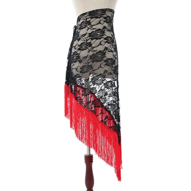 Bufanda de cadera Baoblaze danza del vientre encaje rojo 155cm