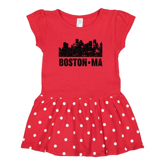 Inktastic Boston Massachusetts City Skyline with Grunge Girls Toddler Dress