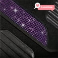thumbnail image 3 of Carbella Diamond Bling Car Mats 4-Piece Set, Shiny Rhinestone Crystal Carpet Car Floor Mats, Two-Tone Floor Mats for Cars, Cute Automotive Interior Car Accessories for Women (Purple), 3 of 10
