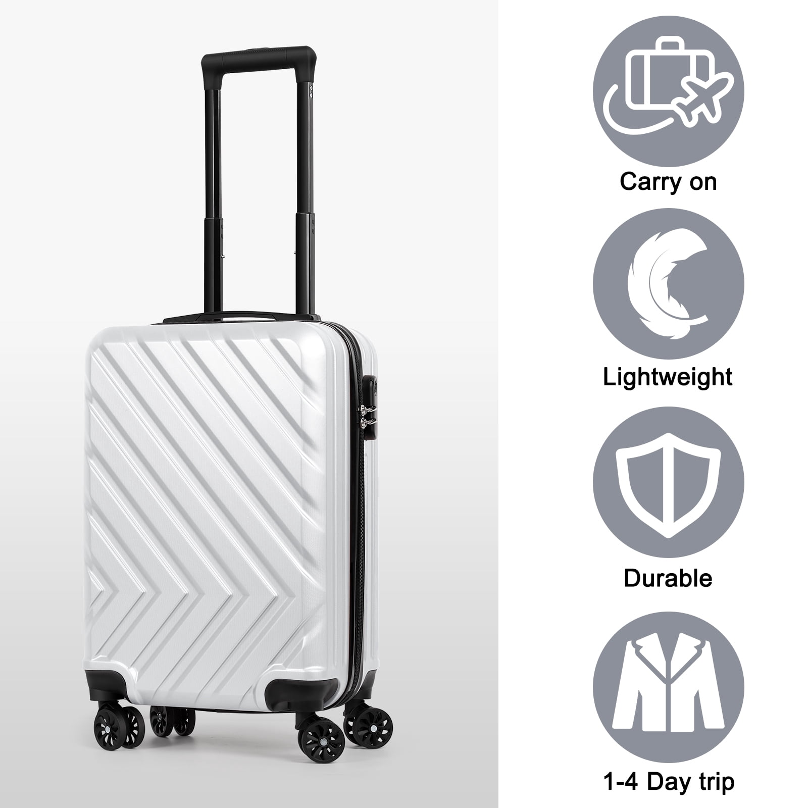 20 Inch Travel Suitcase Hardside Lightweight Luggage Bag Spinner Wheels Trolley Suitcases Suit Case