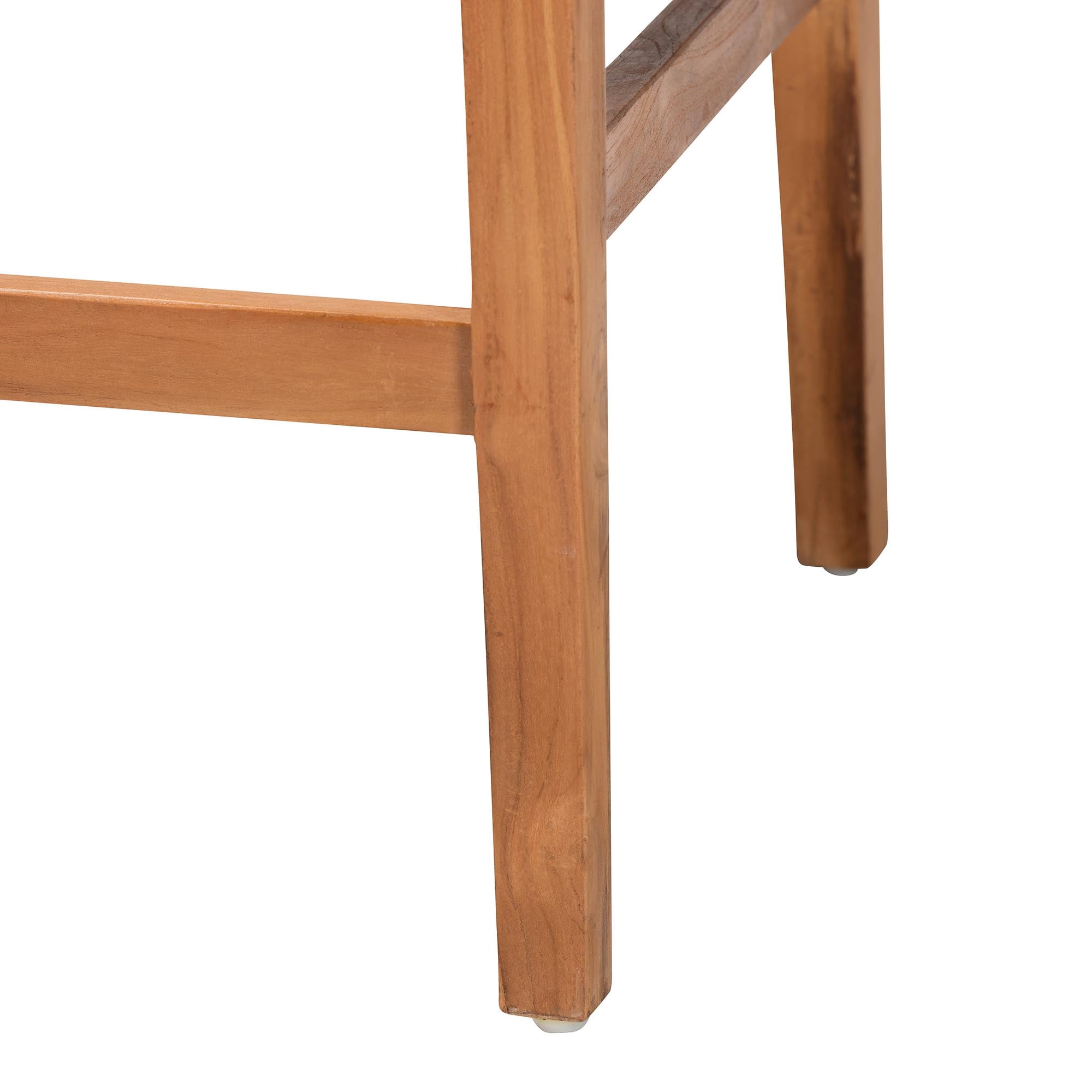 bali & pari Prita Bohemian Paper Loom and Natural Mahogany Wood 2-Piece Counter Stool Set