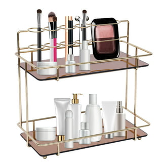 Juvale Matte Black 2-Tier Mirrored Tray for Vanity, Bathroom Countertop,  Perfume Organizer (12 x 5.7 x 11 in)