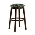 thumbnail image 1 of The Furniture King Bar Stool 24" Tall Wood Dark Brown Espresso Kitchen Game Room Swivel Seat Stool Featuring the Choice of Your Favorite Novelty Theme Fabric Covered Seat Cushion (Zombie Gray), 1 of 1