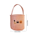thumbnail image 3 of Ouuluon Sturdy Halloween Plaid Storage Basket, 9x9 inch Ghost Pumpkin Decorative Handheld Basket for Home Party, 3 of 6