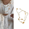 thumbnail image 2 of KCAHPAN Stylish Gold Plated Necklace Jewelry Stylish Sweater Necklace Adornment with Vintage Pumpkin Beads for Trendsetters, 2 of 9