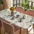 thumbnail image 3 of Eucalyptus Leaves Table Cloths for 6 Foot Rectangle Tables, Farmhouse Sage Green Leaf Floral Plants Patio Waterproof Elastic Fitted Tablecloths, Washable Rectangular Table Cover for Camping, 3 of 8