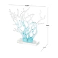 thumbnail image 3 of 15" x 14" Blue Glass Ombre Coral Sculpture with Clear Rectangle Base, by DecMode, 3 of 9