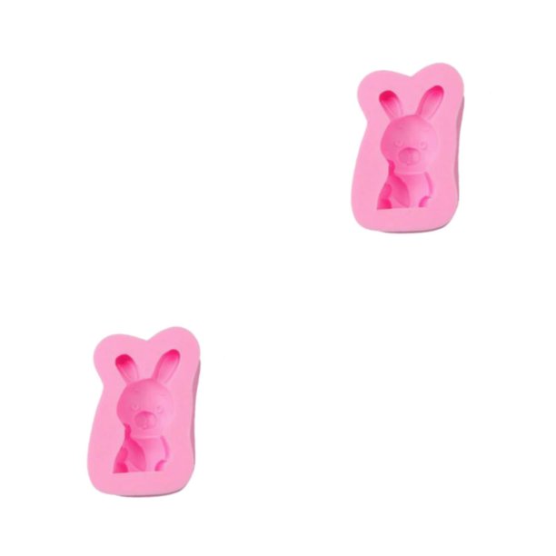 Billuyoard Molde de silicona de dibujos animados para cocina de Hotel, molde para pastel de Chocolate, herramienta de decoración Rosa Tipo 1 2piezas
