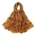 thumbnail image 4 of GPOECD Solid Color Long Scarf for Soft Breathable Versatile Fashion Wrap Shawl Elegant Daily Wear Neck Scarf for Women with Lightweight Z11-Gold,One Size, 4 of 5