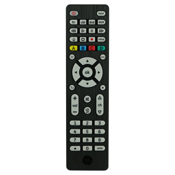 GE 4Device Universal Remote Control, Black, 34457