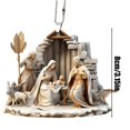 thumbnail image 3 of Adornos de belén navideño en 3D nuevos de 2024, adornos de acrílico para árbol de Navidad colgante para coche de Pascua para el Año Nuevo 2024, 3 of 5