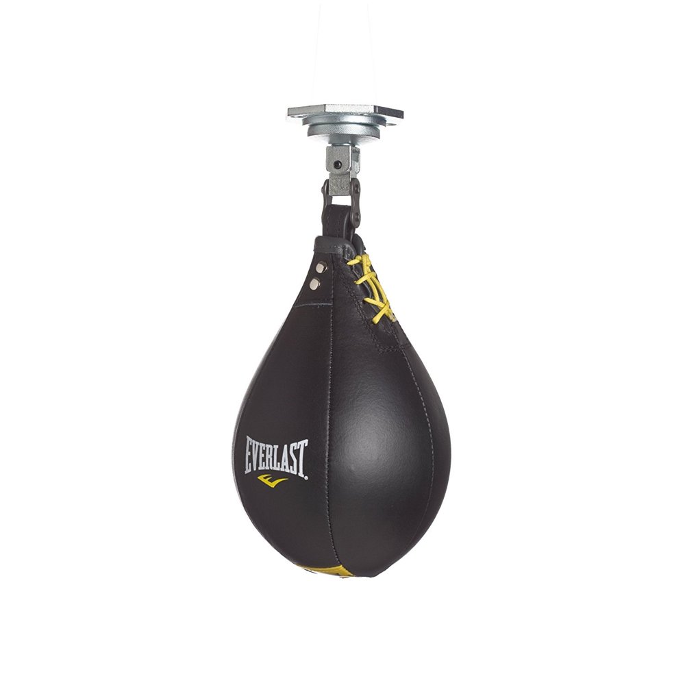 Everlast Elite Black Leather Speed Bag, Medium