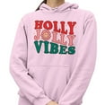 thumbnail image 2 of Holly Jolly Vibes Hoodie Sweatshirt Unisex X-Large Pink, 2 of 5
