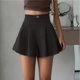 thumbnail image 1 of MKLEKYY Pantalones Cortos Para Mujer, Informales, Elásticos, De Cintura Alta, Con Pierna Ancha, Holgados, Plisados, Elegantes, De Verano, 1 of 3