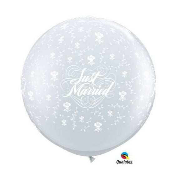 Burton & Burton 3' Just Married Flowers Around Balloons 2 Ct