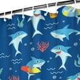 thumbnail image 4 of Cartoon Shark Explorers Curtain 72x84 Inches, Waterproof Polyester with Hook Set, Cute and Playful Marine Theme for Boys and Girls Fun Bath or Coastal Style, 4 of 5
