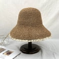 thumbnail image 6 of CoCopeaunt Lace Straw Hat Womens Department Small Qingxin Lace Beach Hat Summer Version Of The Korean Sun Shade Grass Woven Fisherman Hat, 6 of 6
