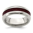 thumbnail image 5 of Edward Mirell Stainless Steel Red Carbon Fiber 8mm Band, 5 of 7