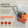 thumbnail image 5 of SuperHandy Steel Tamper Machine, Power Plate Compactor, 7HP, 4200lbs Impact, 5500VPM, 20 x 15 in Base with Integrated Water Storage, 5 of 7