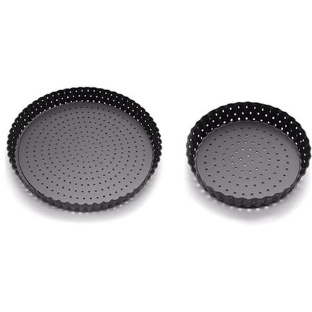 

2Pc Carbon Steel Heat Resistant Non-Stick Diy Microwave Pizza Baking Pan Mesh Tray Plate Bakeware Home Kitchen