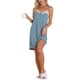 thumbnail image 2 of Noche de encaje sin mangas para mujeres INSPIRE CHIC, longitud hasta el muslo, vestido de dormir sólido en azul, 2 of 6