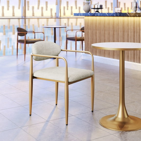 Zens Dining Chair Quill Gray Dining Chair, Modern Style, Armrest support, Plywood, Indoor Dining