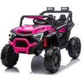 thumbnail image 4 of Ambifirner 24V 2 Seater Ride on Car Truck 400W, EVA Tires, Lights, Remote Control, Shock Absorbers, Bluetooth,Pink, 4 of 9