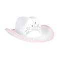 thumbnail image 3 of Cowboy Hat Cowgirl Hats Wide Brim Decoration Cap Sequins Headwear Sun Hat Jazz Hat for Bridesmaid Bride Girls Men Women Beach White, 3 of 8