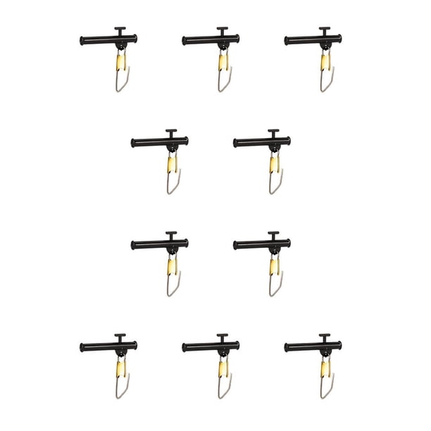 Soidarity 10 piezas de peces giratorios broches clip de liberación anti-bobinado ABS divisor de gancho giratorio accesorios grandes regalos Negro/L 10piezas