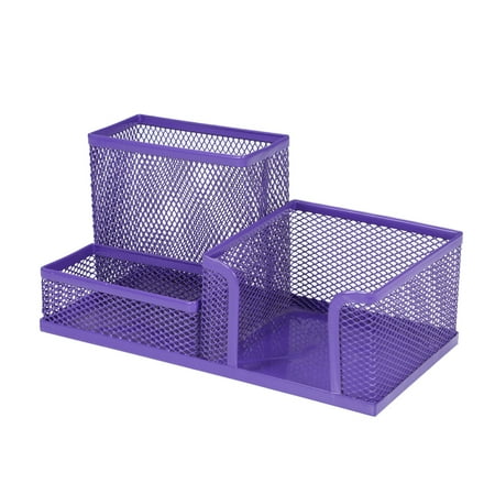 Pen Holder 3 Compartments Desk Organizer Metal Mesh Pen Organizer