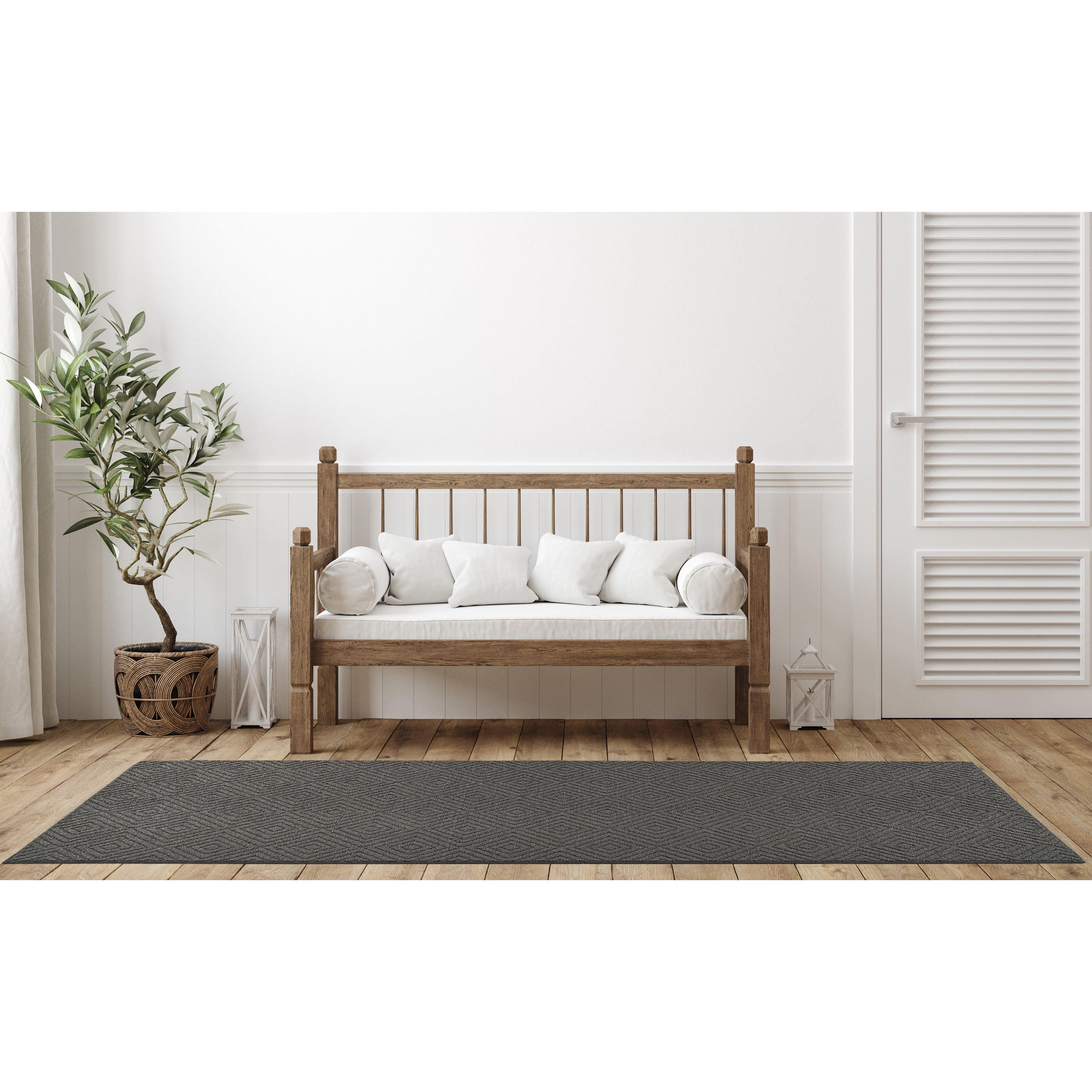 Garland Rug Brentwood Jasmine Cinder Gray Indoor Runner Rug, 3' x 8'