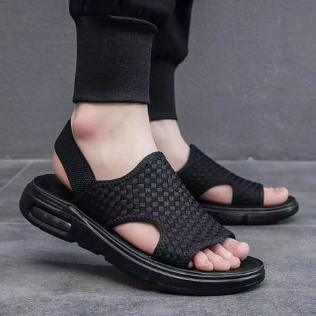 

TOWED22 Sandals Men Men s Outdoor Hiking Sandals Open Toe Arch Support Strap Water Sandals Lightweight Trail Sport Sandals Black